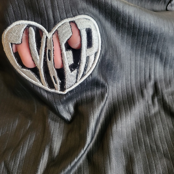 Black Crop Top with Cyber Heart - Picture 8 of 8